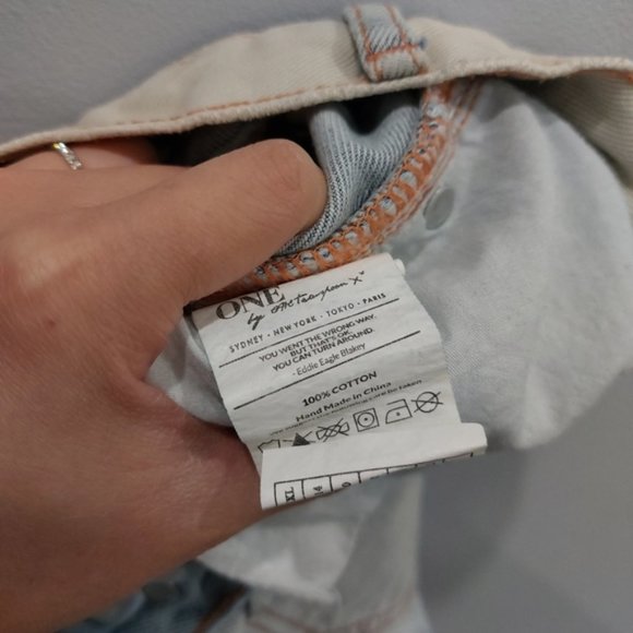 One Teaspoon Awesome Baggies Distressed Boyfriend Jeans Acid Wash - Picture 9 of 9